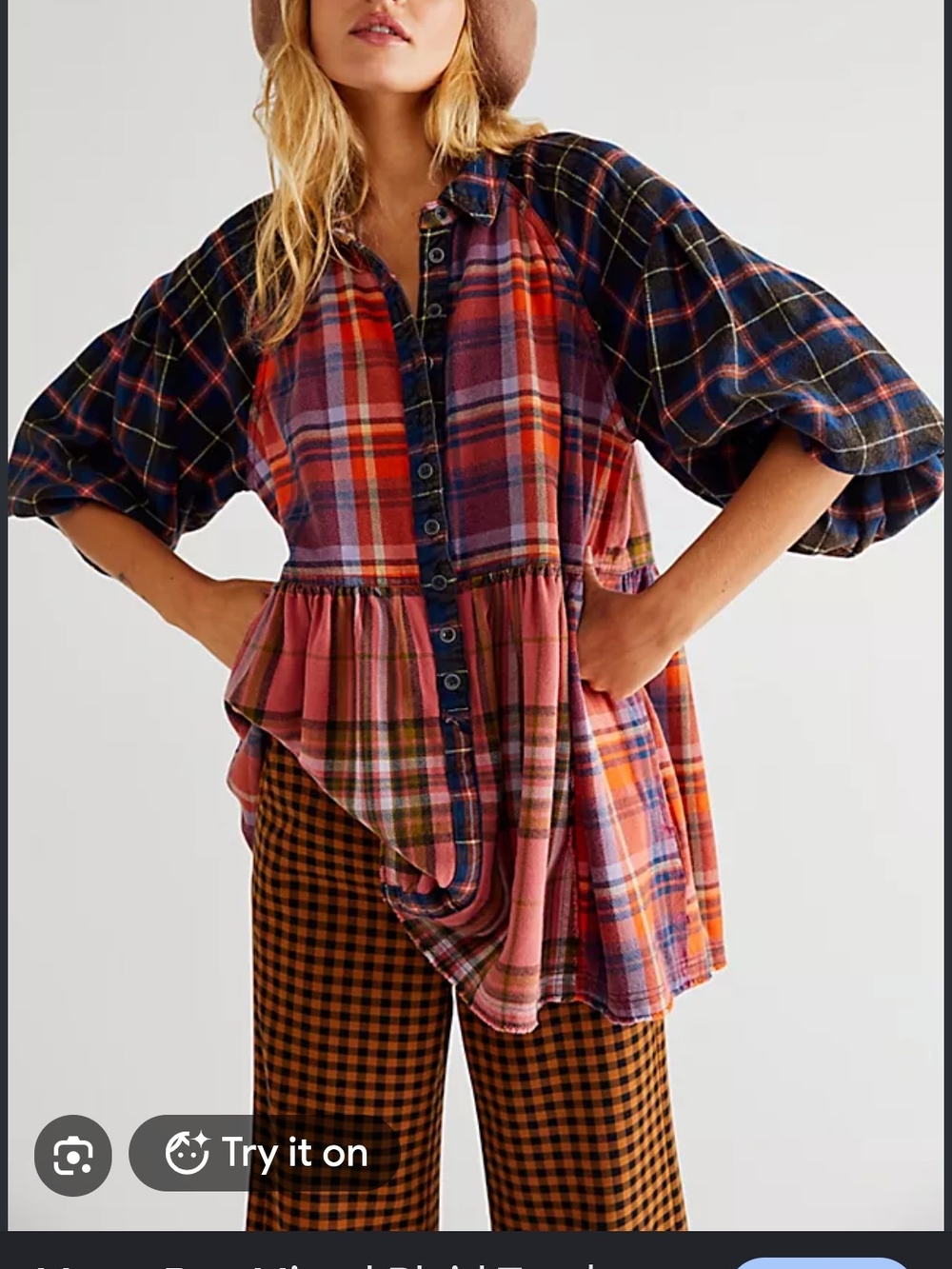 We The Free Moon Bay Plaid Top